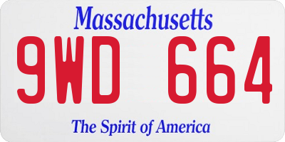 MA license plate 9WD664
