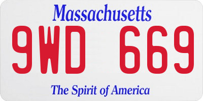 MA license plate 9WD669