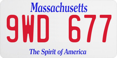 MA license plate 9WD677