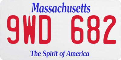 MA license plate 9WD682