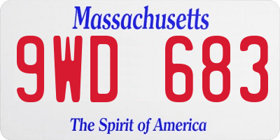 MA license plate 9WD683