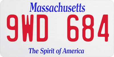 MA license plate 9WD684