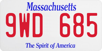 MA license plate 9WD685