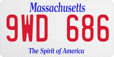 MA license plate 9WD686