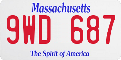 MA license plate 9WD687