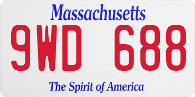 MA license plate 9WD688