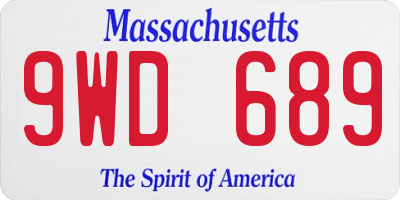 MA license plate 9WD689