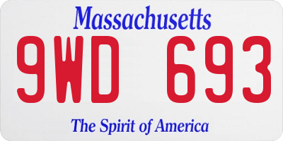 MA license plate 9WD693