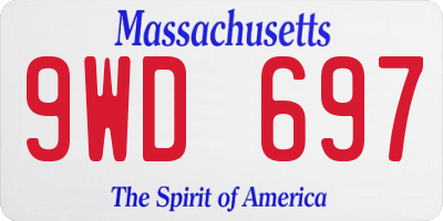 MA license plate 9WD697