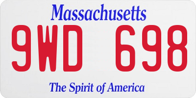 MA license plate 9WD698