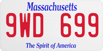 MA license plate 9WD699