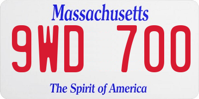 MA license plate 9WD700