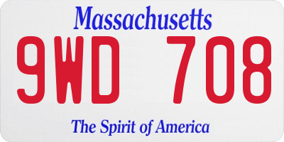 MA license plate 9WD708