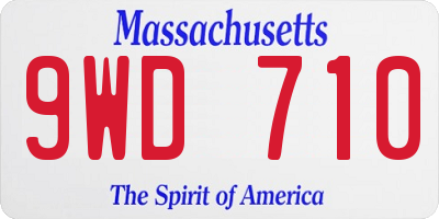 MA license plate 9WD710