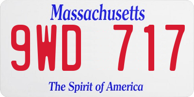 MA license plate 9WD717