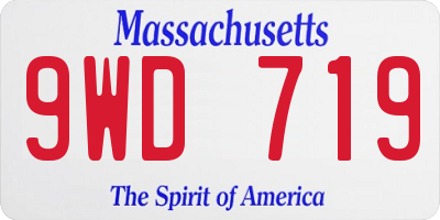 MA license plate 9WD719