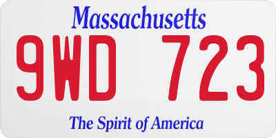 MA license plate 9WD723