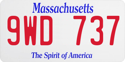 MA license plate 9WD737