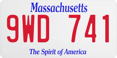 MA license plate 9WD741