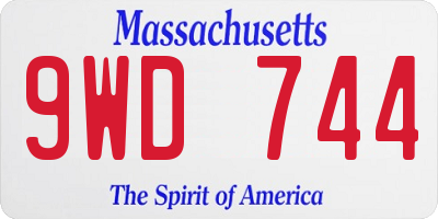 MA license plate 9WD744