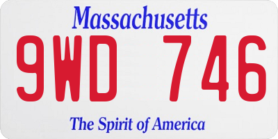 MA license plate 9WD746