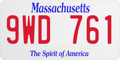 MA license plate 9WD761