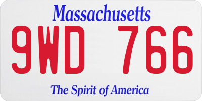 MA license plate 9WD766