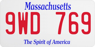 MA license plate 9WD769