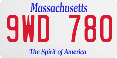 MA license plate 9WD780