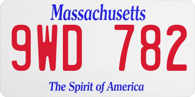 MA license plate 9WD782