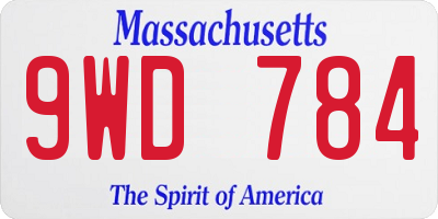 MA license plate 9WD784