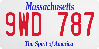 MA license plate 9WD787