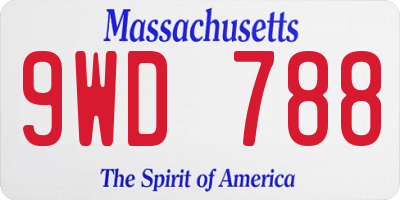 MA license plate 9WD788