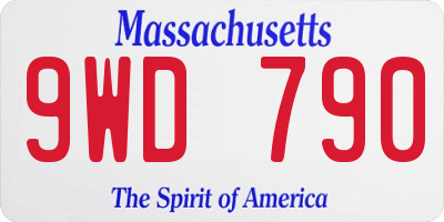 MA license plate 9WD790