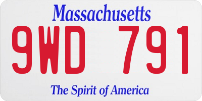 MA license plate 9WD791