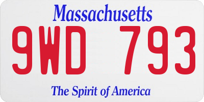 MA license plate 9WD793
