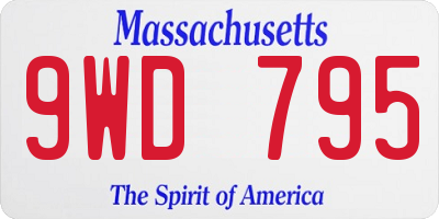 MA license plate 9WD795