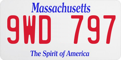 MA license plate 9WD797