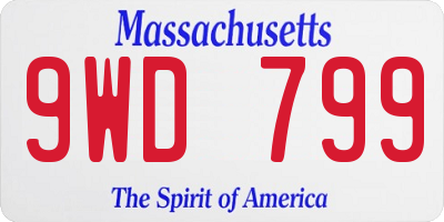 MA license plate 9WD799
