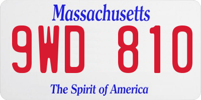 MA license plate 9WD810