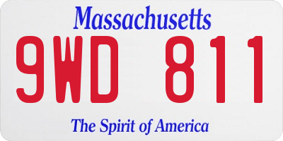 MA license plate 9WD811