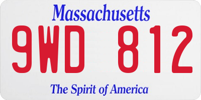 MA license plate 9WD812