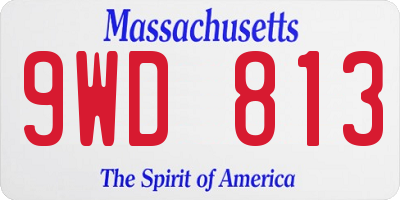 MA license plate 9WD813