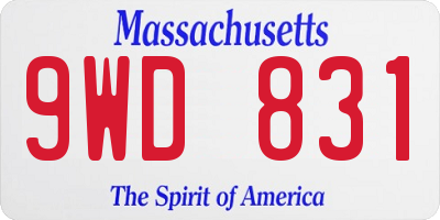 MA license plate 9WD831