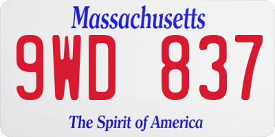 MA license plate 9WD837