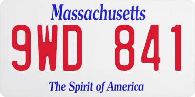 MA license plate 9WD841