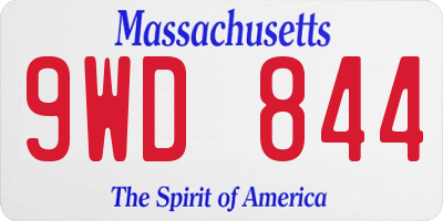 MA license plate 9WD844