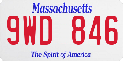 MA license plate 9WD846