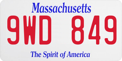 MA license plate 9WD849