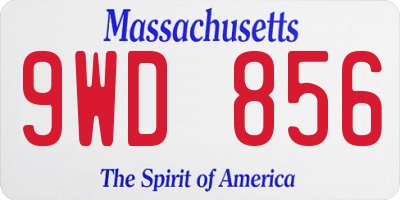 MA license plate 9WD856